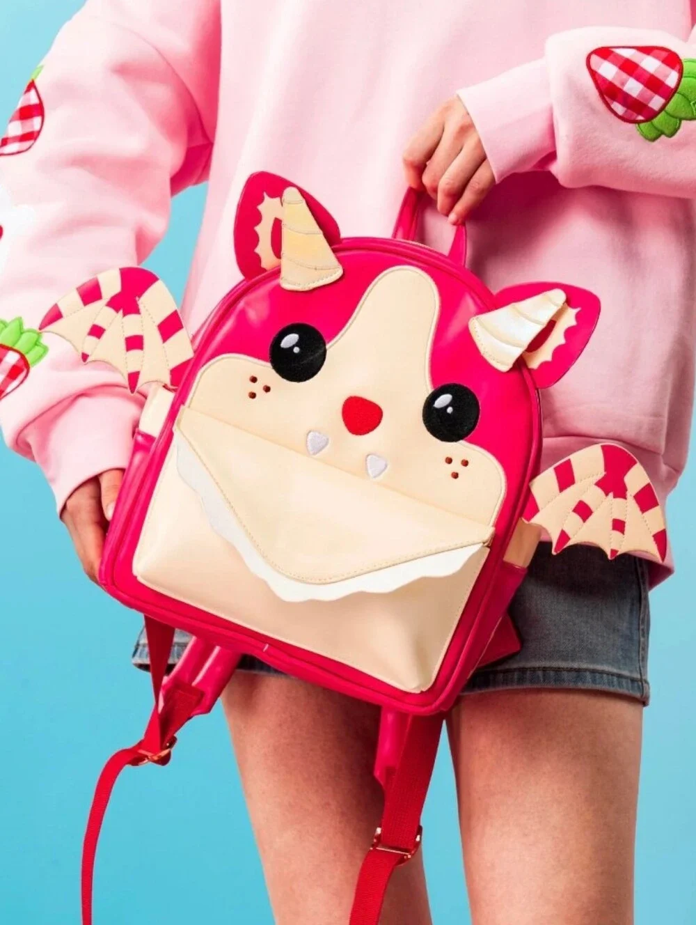 Adopt Me Strawberry Shortcake Bat Dragon Backpack